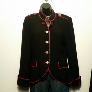 DRLA Jacket Black with Red Trim Piping Size Medium